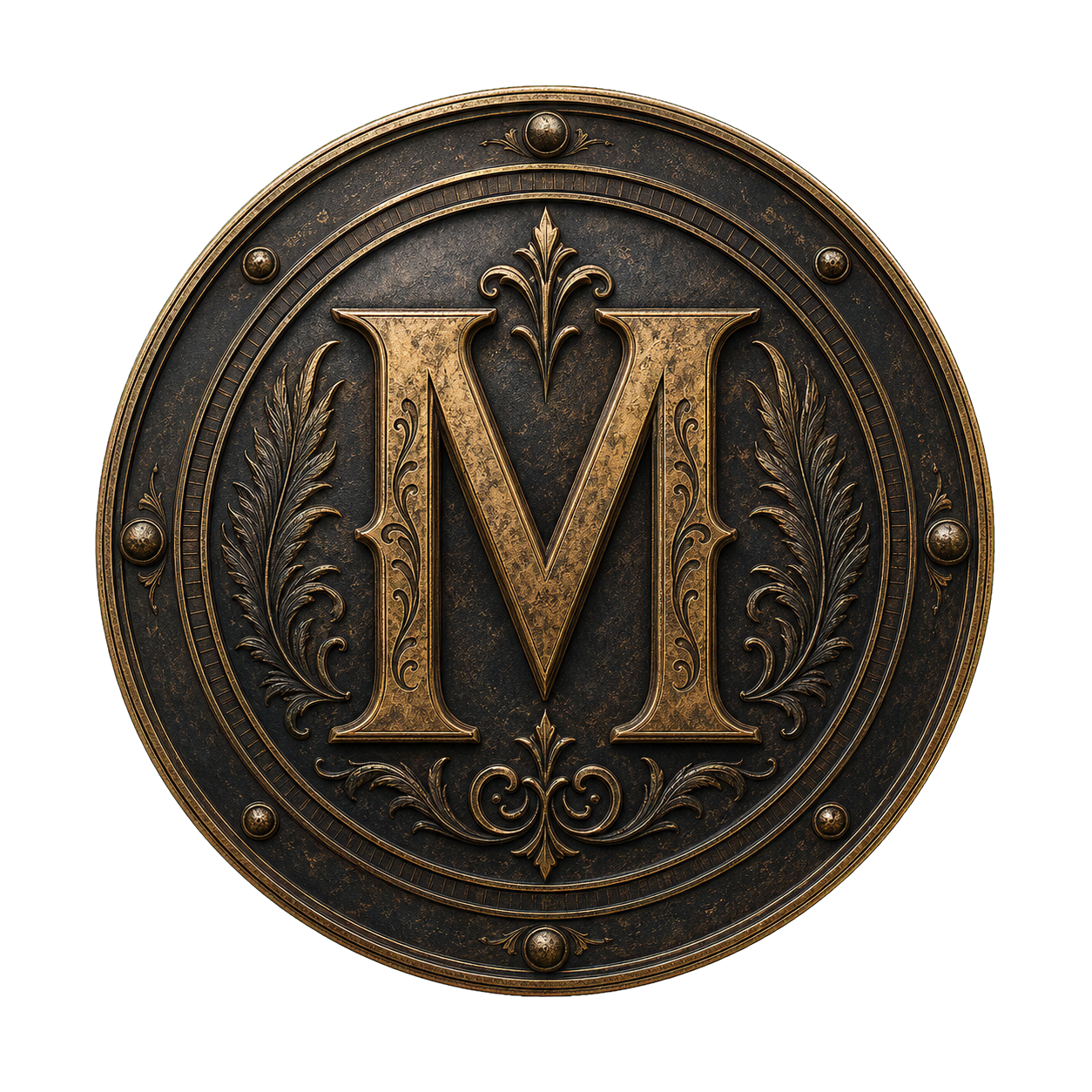 Montague Society engraved M medallion